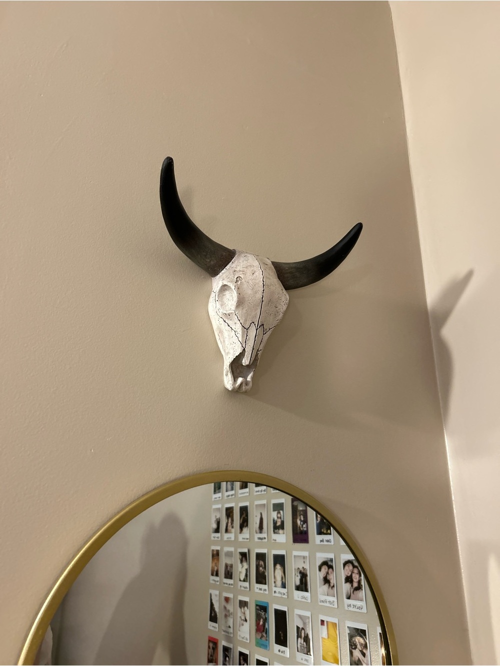 White and Black Faux Cow Bull Skull Wall Decor